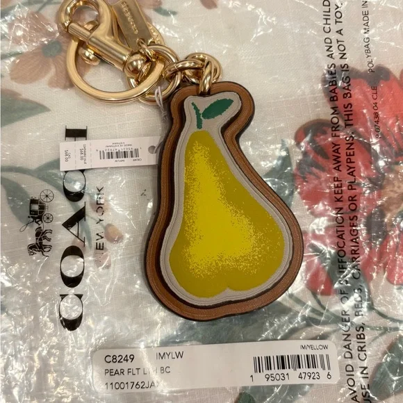 Coach Pear Leather Bag Charm - Picture 2 of 3